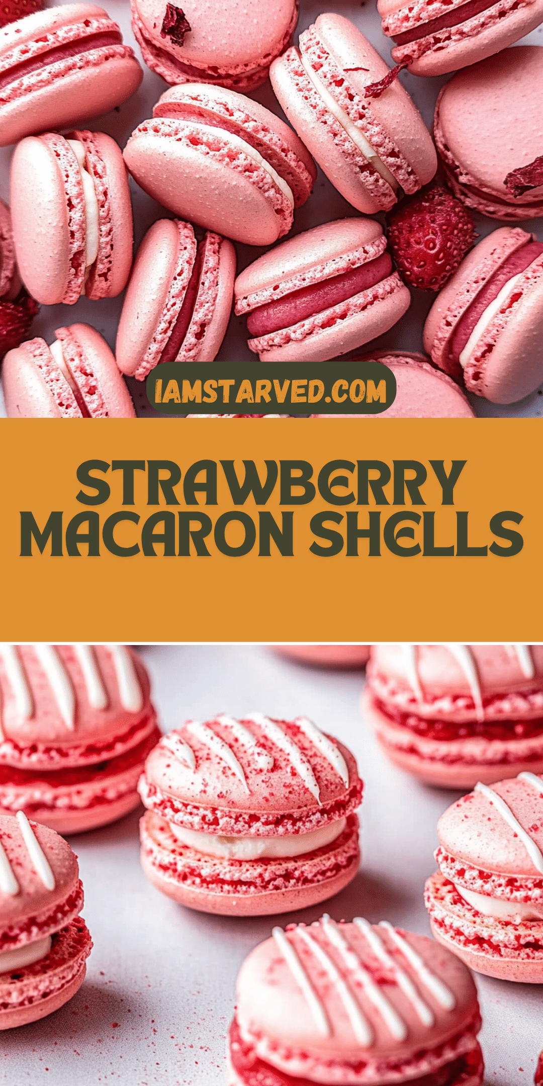 Strawberry Macaron Shells | Iam Starved