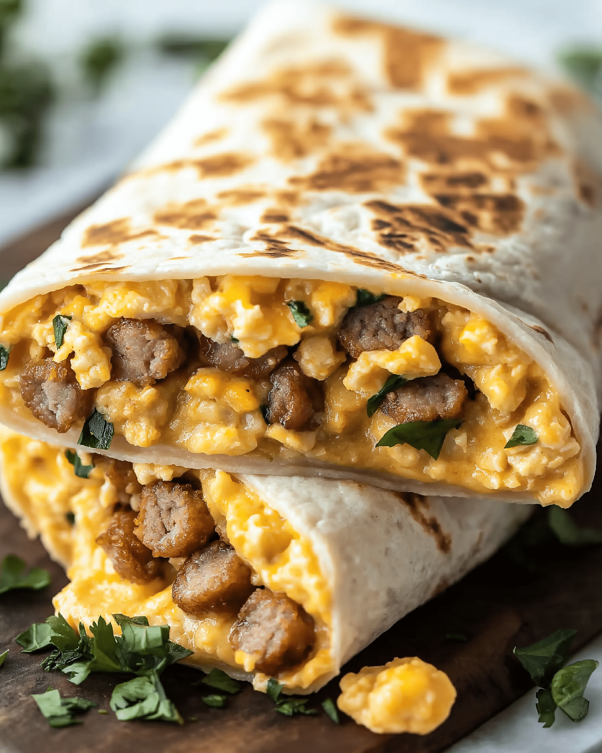 Air Fryer Turkey Sausage Breakfast Burrito
