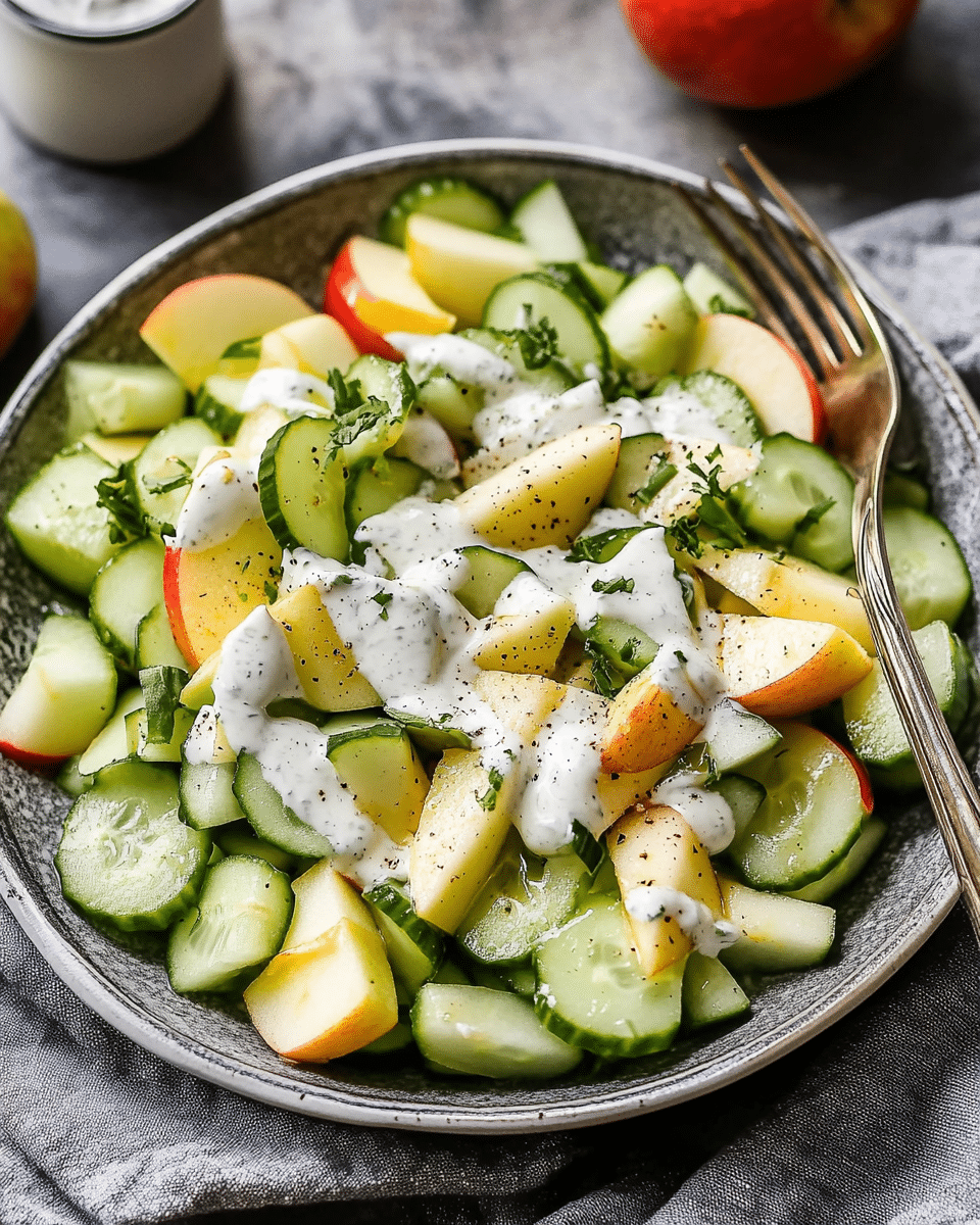 Apple Cucumber Salad with Creamy Yogurt Dressing