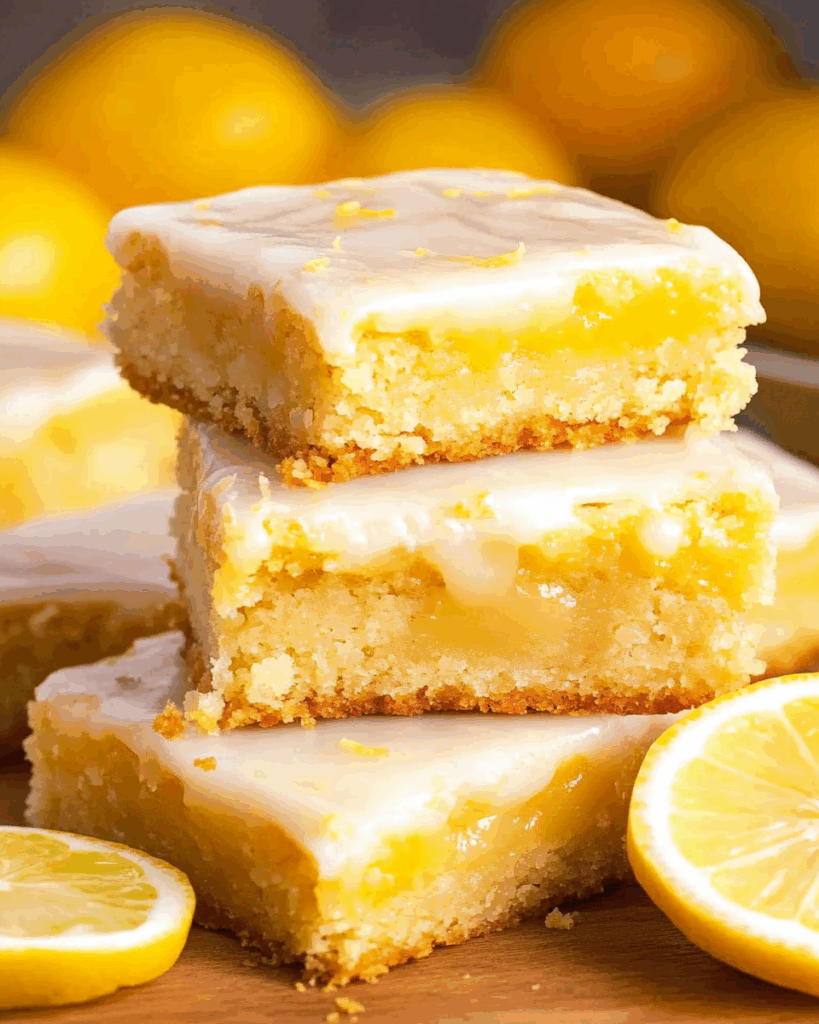 Best Lemon Brownies With Lemony Glaze