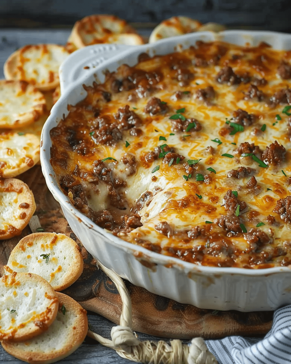 Cheesy Ground Beef Dip
