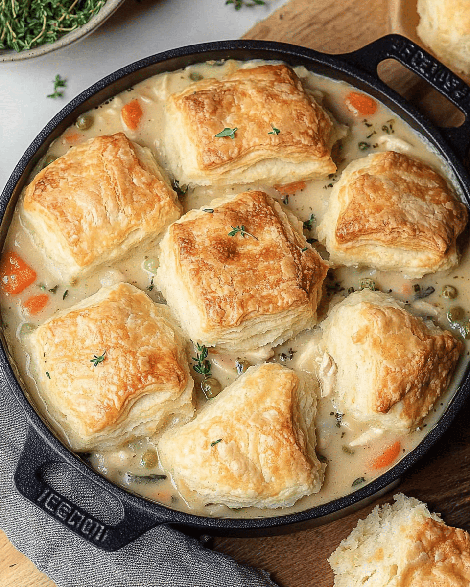 Chicken Pot Pie with Biscuits