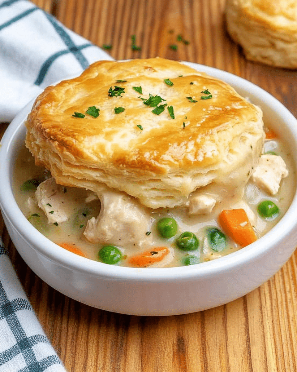 Chicken Pot Pie with Biscuits