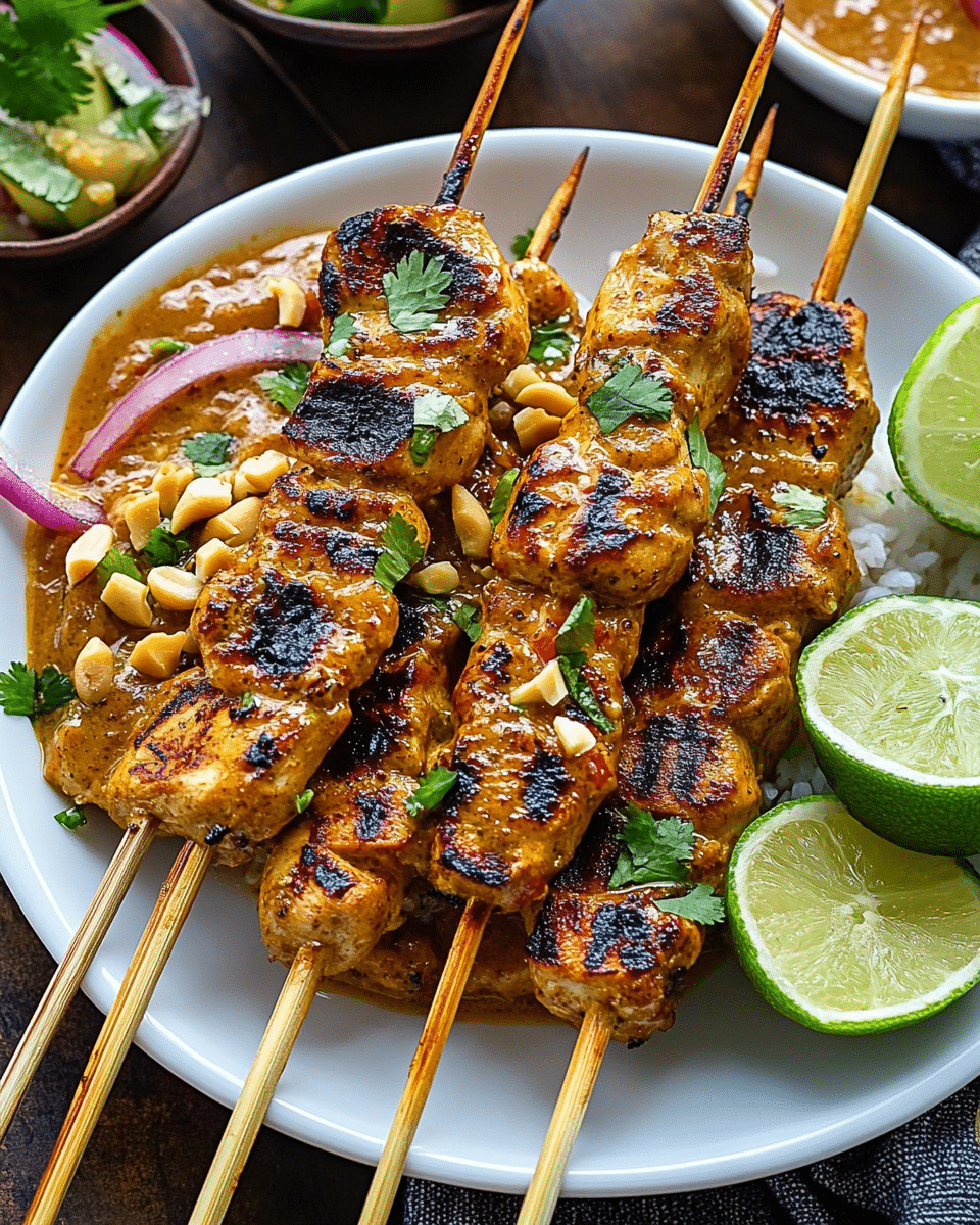 Chicken Satay with Spicy Peanut Dipping Sauce