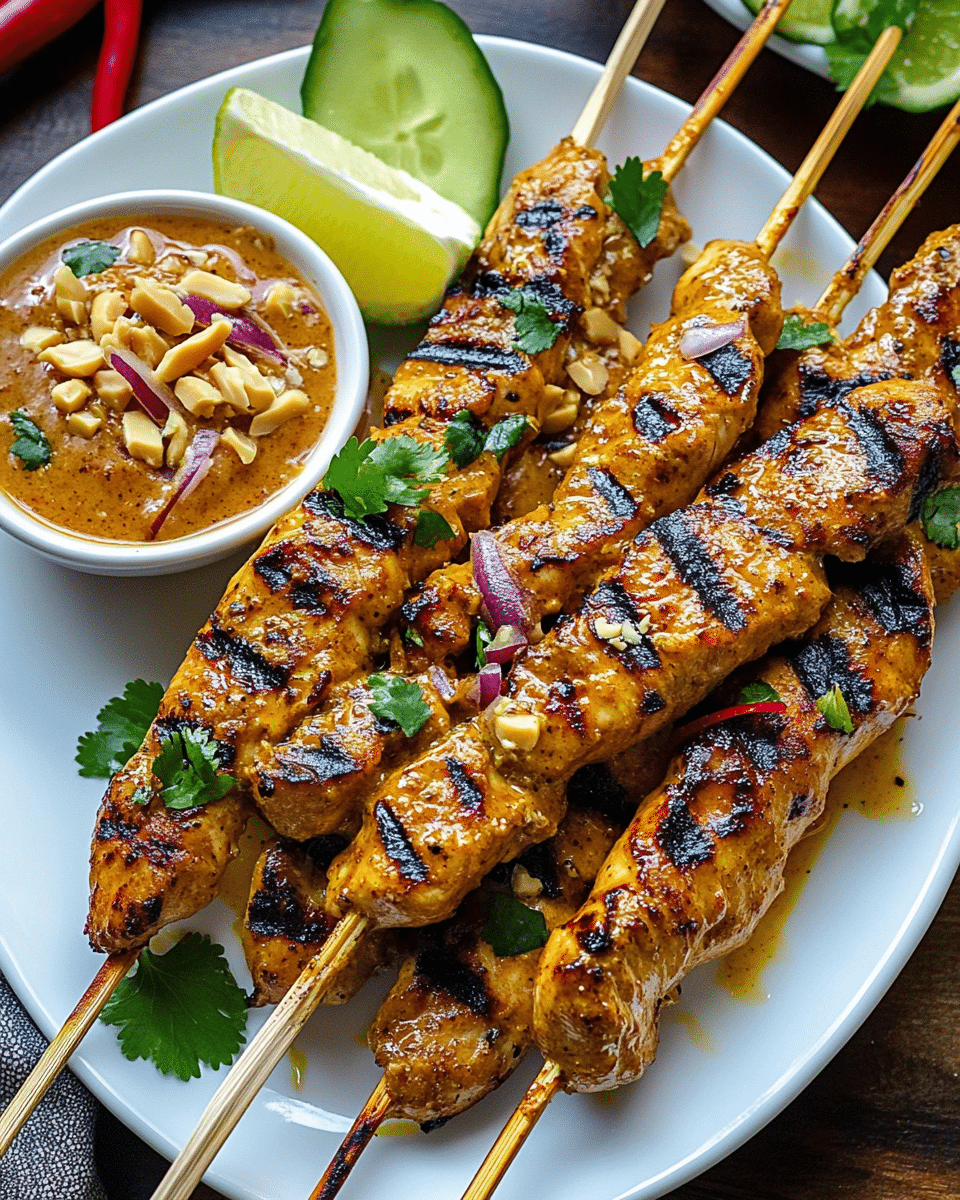 Chicken Satay with Spicy Peanut Dipping Sauce