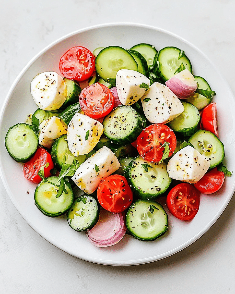 Fresh Cucumber Caprese Salad