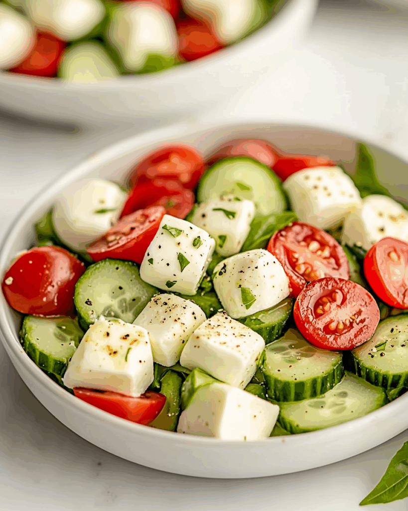 Fresh Cucumber Caprese Salad