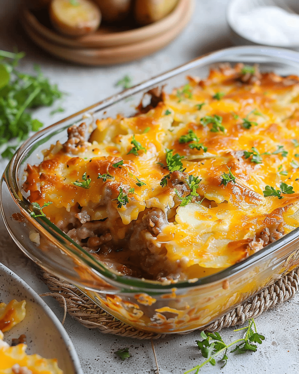 Hobo Casserole with Ground Beef & Potatoes