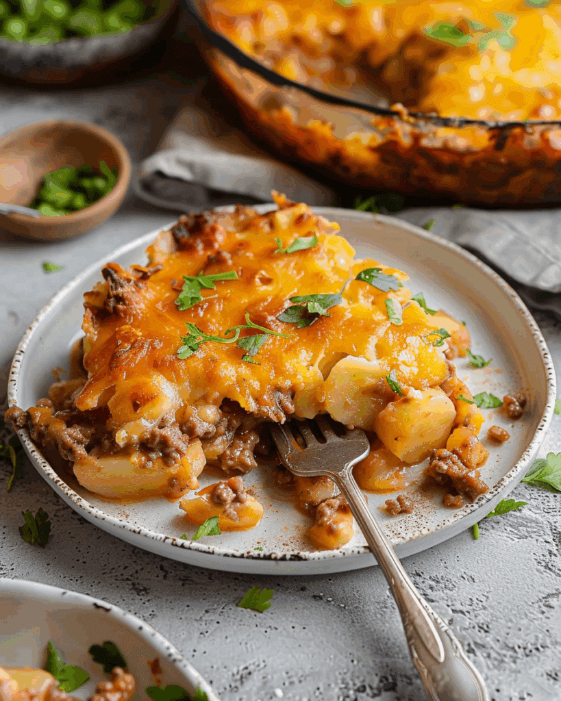 Hobo Casserole with Ground Beef & Potatoes