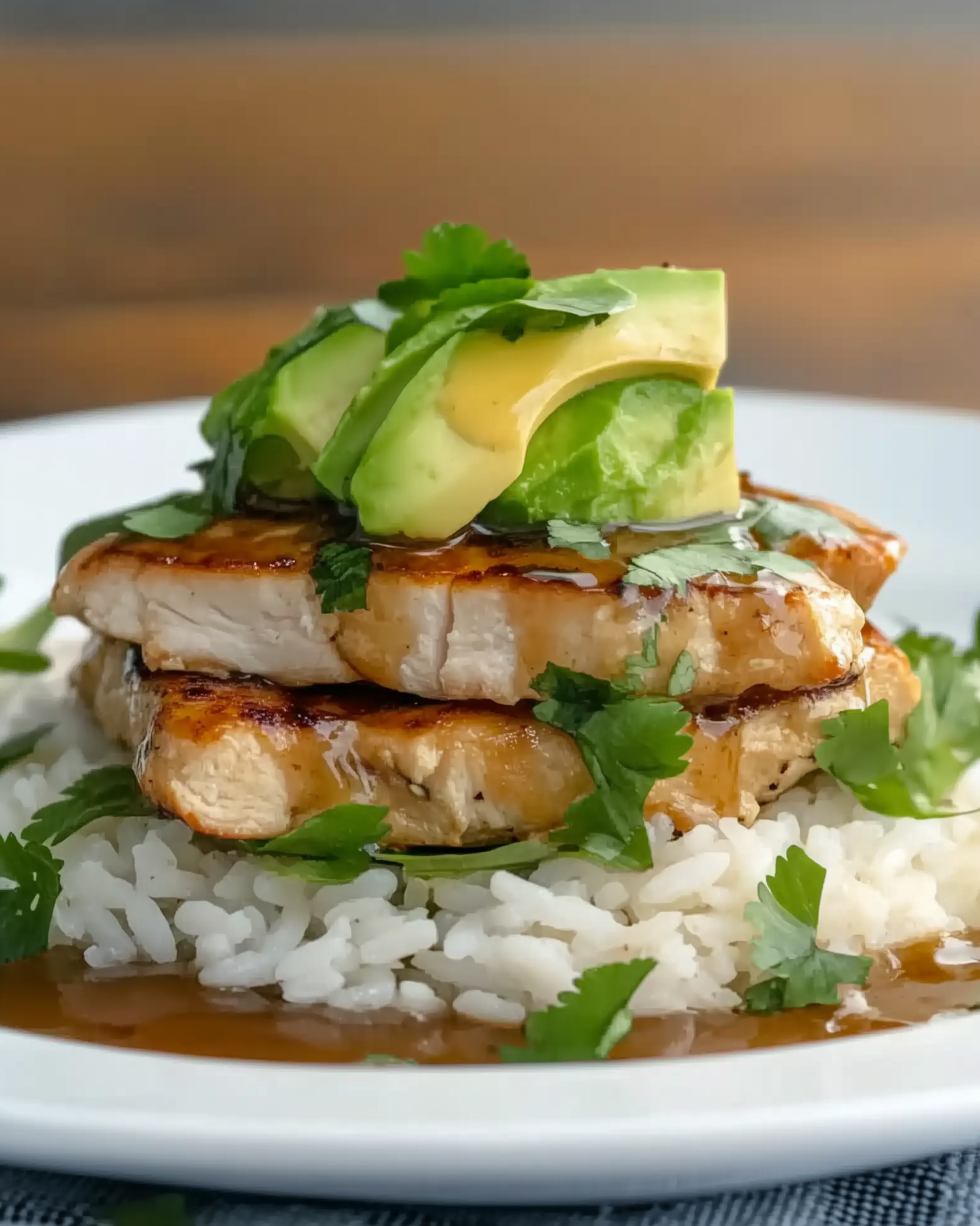 Honey Lime Chicken & Avocado Rice Stack