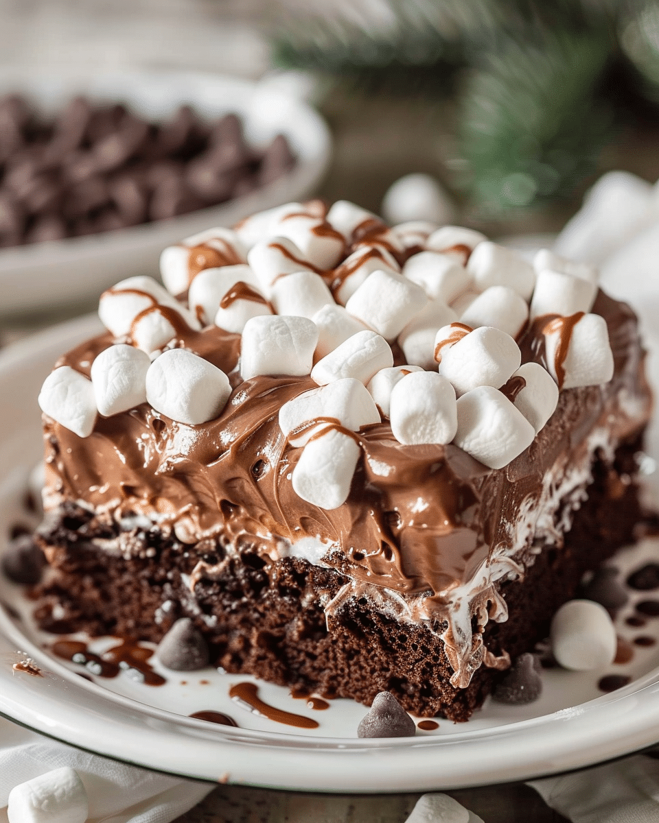 Hot Chocolate Poke Cake