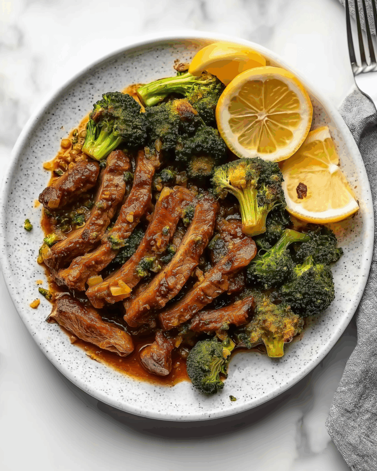 Lemon Garlic Steak and Broccoli Skillet