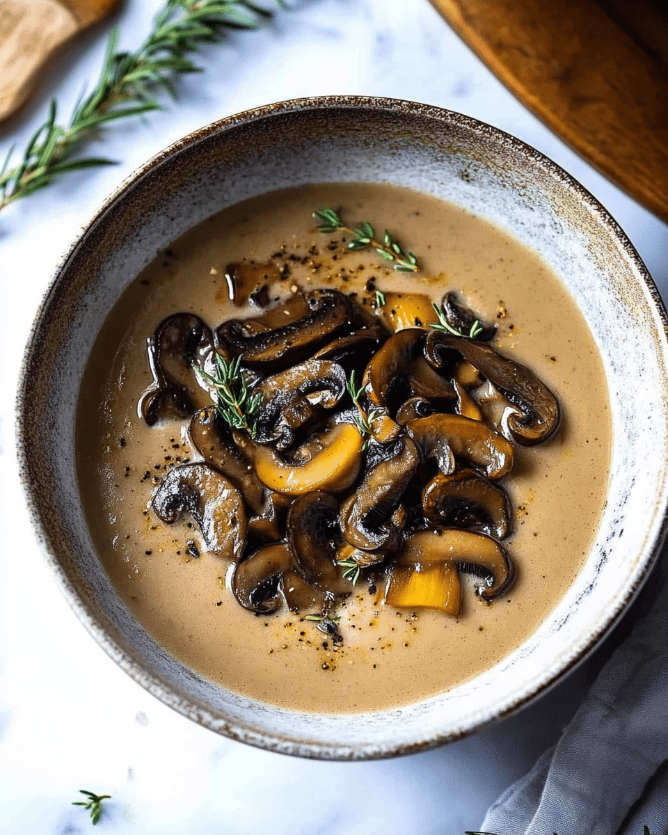 Mushroom Soup with Rosemary and Garlic