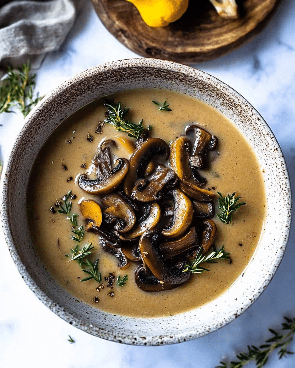 Mushroom Soup with Rosemary and Garlic