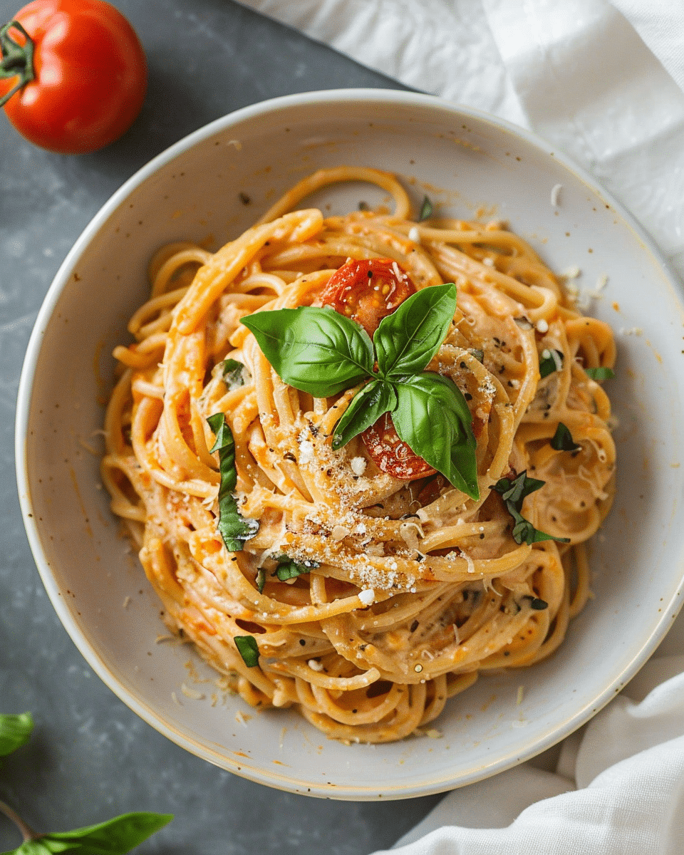 Roasted Tomato and Garlic Ricotta Pasta