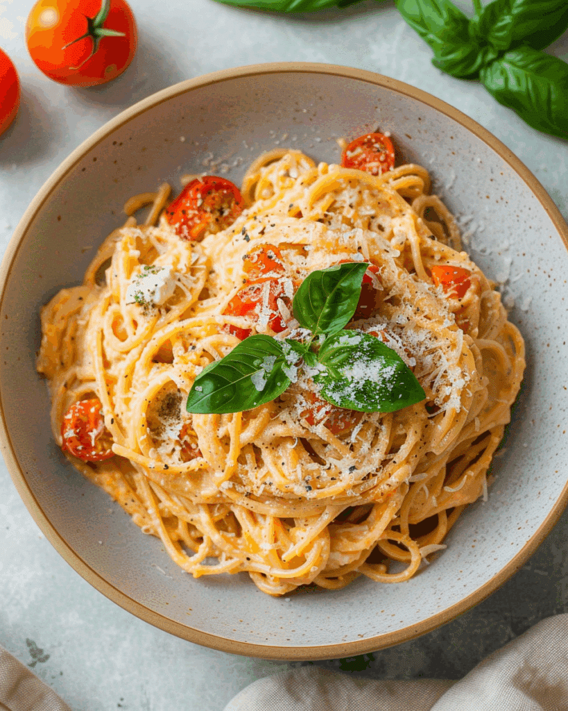 Roasted Tomato and Garlic Ricotta Pasta