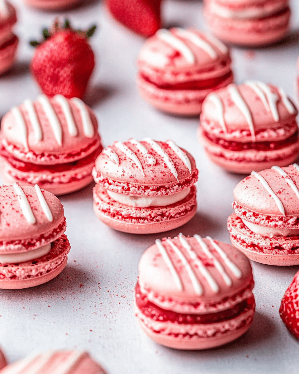 Strawberry Macaron Shells