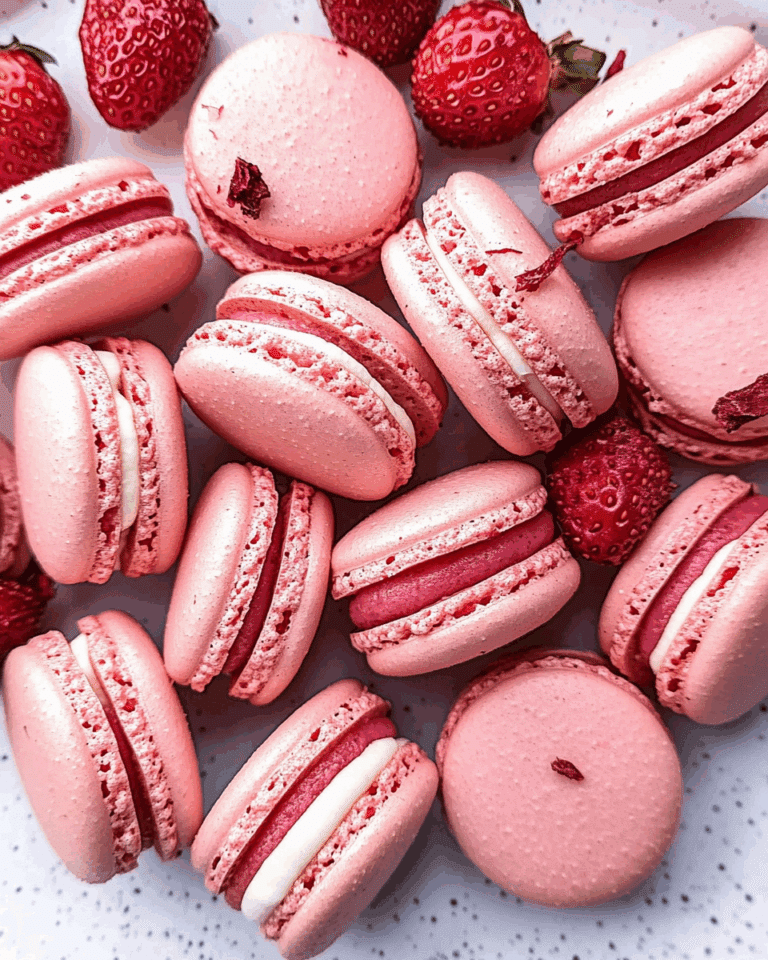 Strawberry Macaron Shells