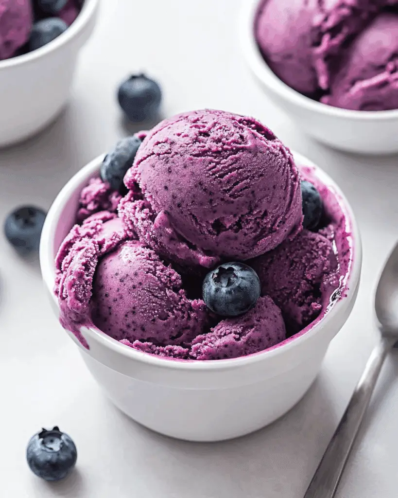 3 Ingredient Blueberry Frozen Yogurt