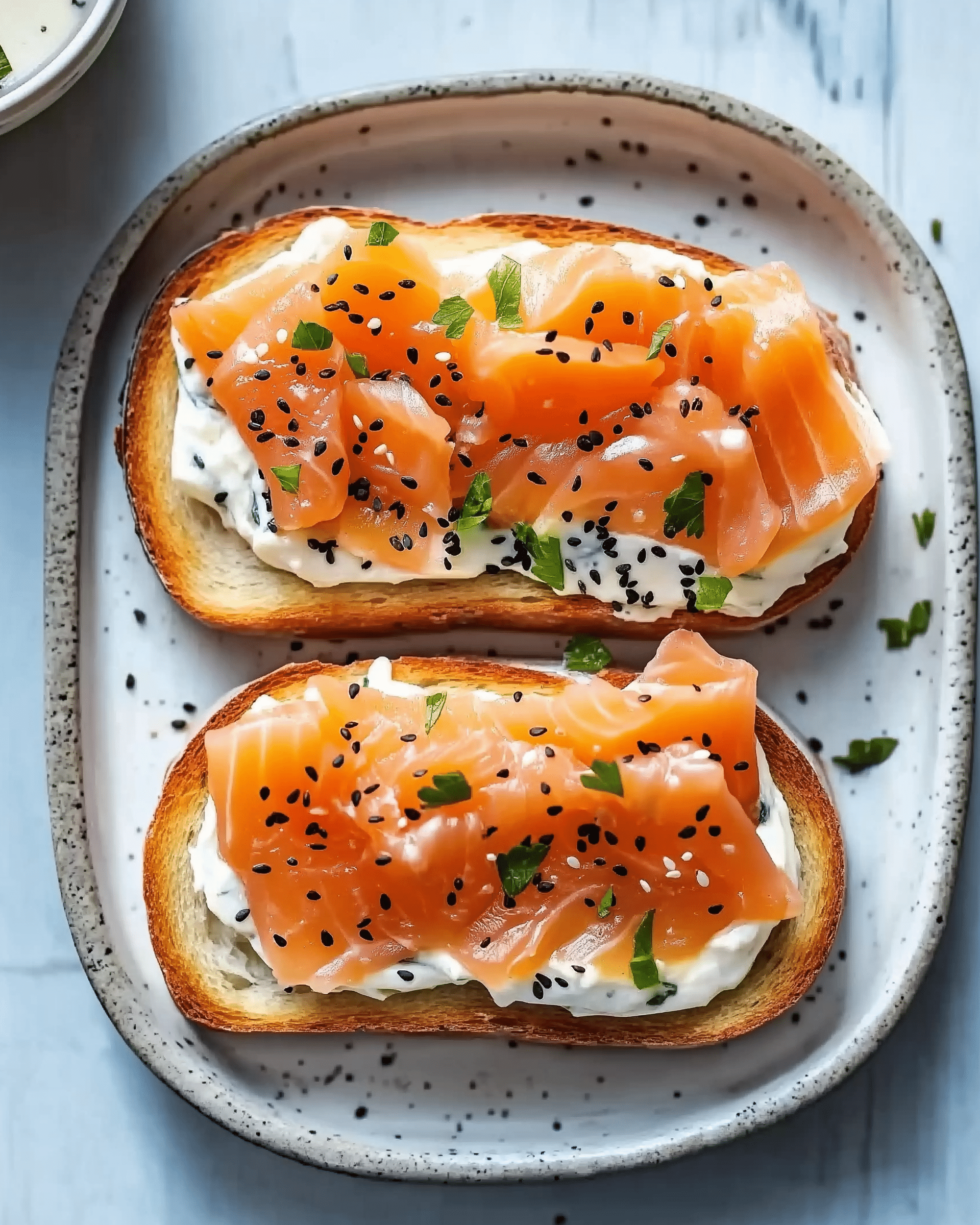 Cheesy Smoked Salmon Toasts