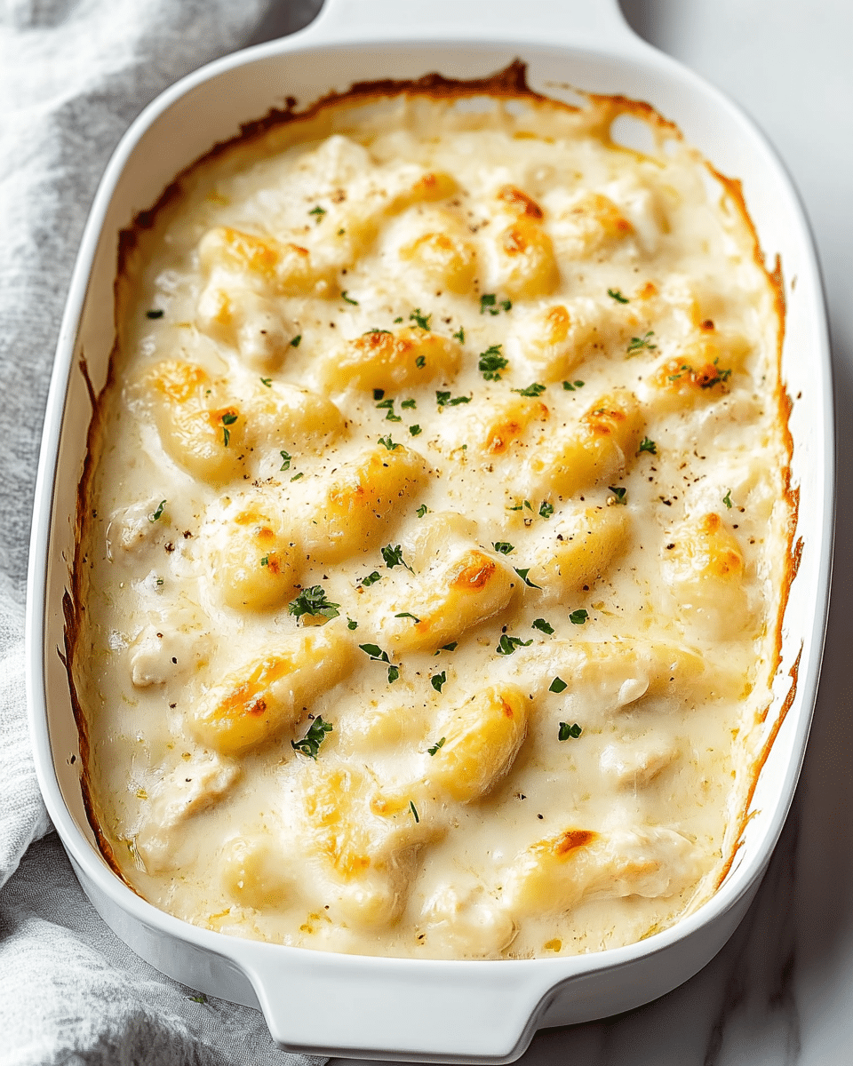 Chicken Alfredo Gnocchi Bake