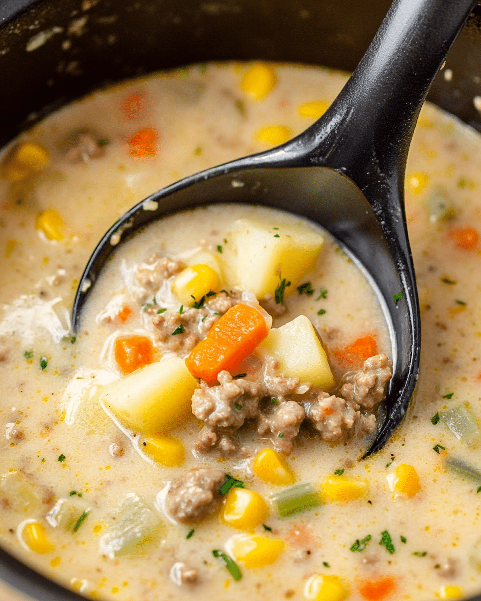Creamy Hamburger Potato Soup