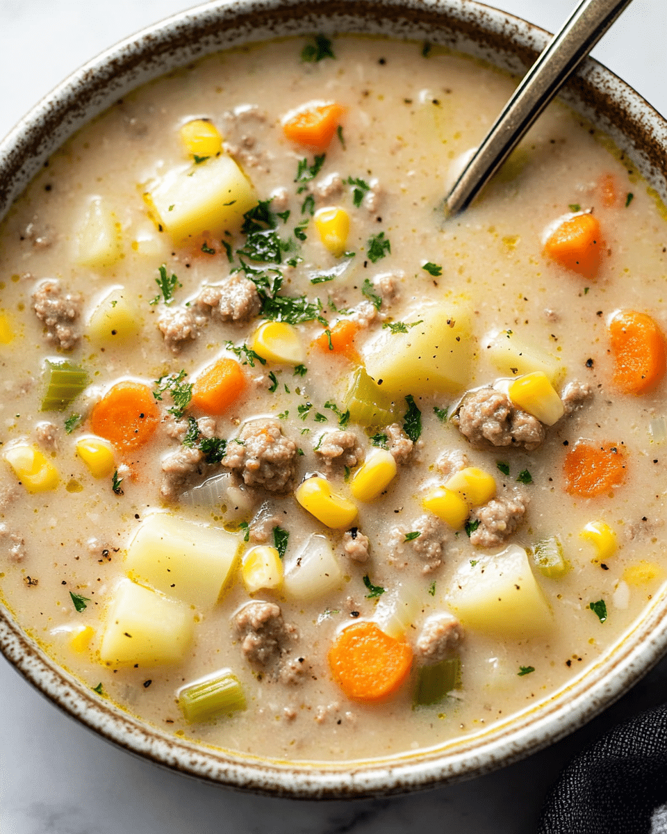 Creamy Hamburger Potato Soup