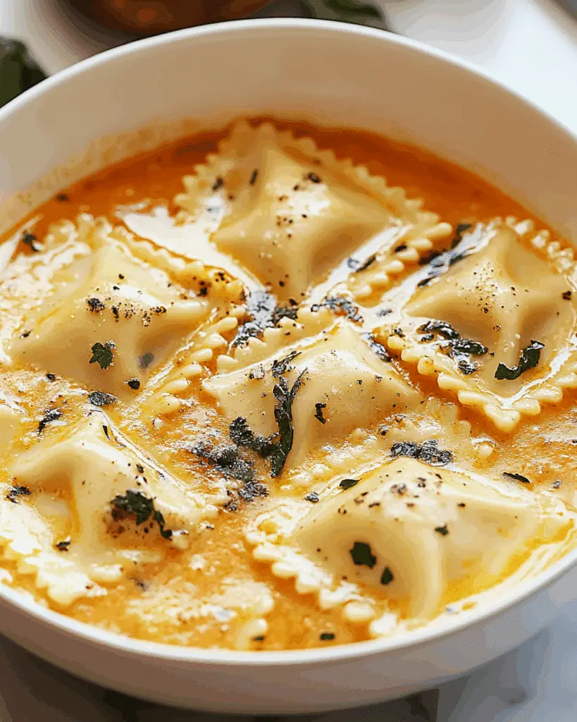 Creamy Tuscan Ravioli Soup