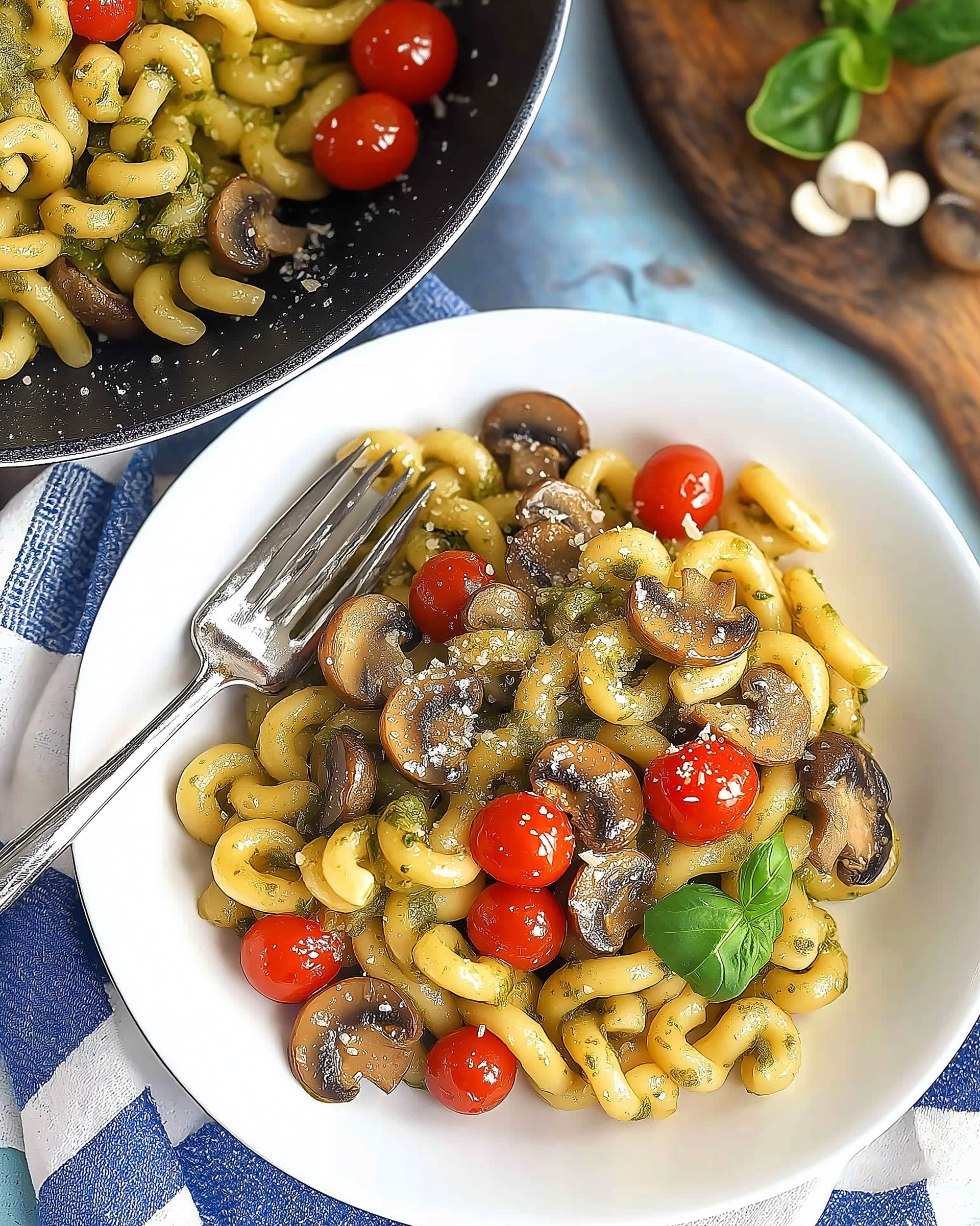 Easy Pesto Cavatappi