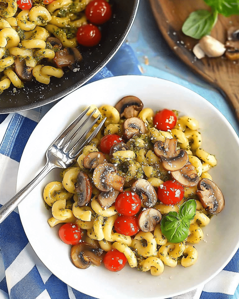 Easy Pesto Cavatappi