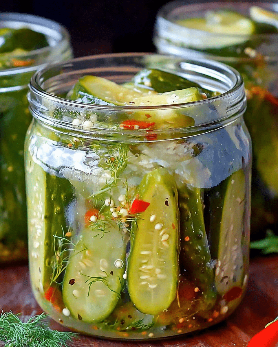 Garlic Jalapeno Dill Refrigerator Pickles