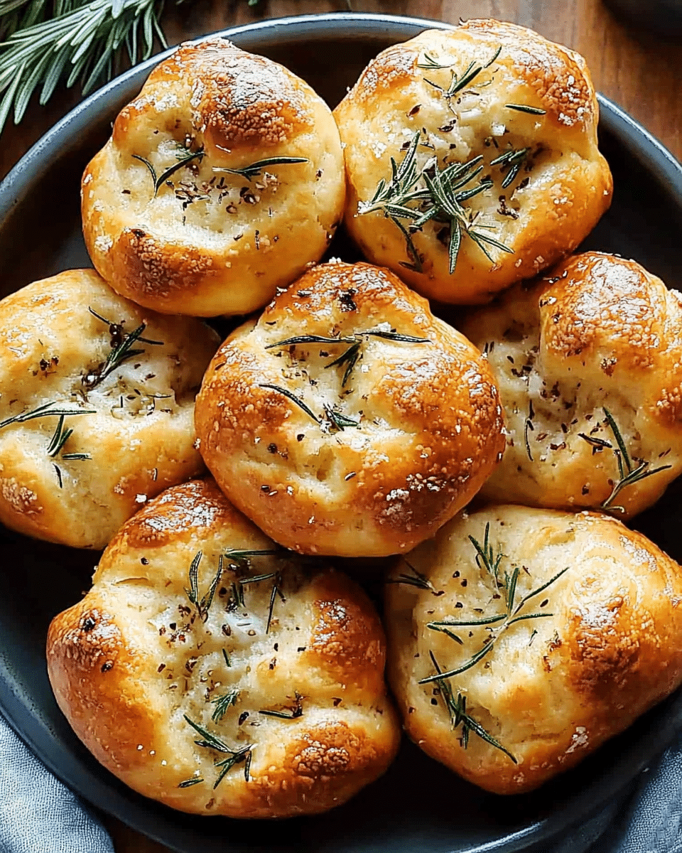 Garlic Rosemary Focaccia Muffins