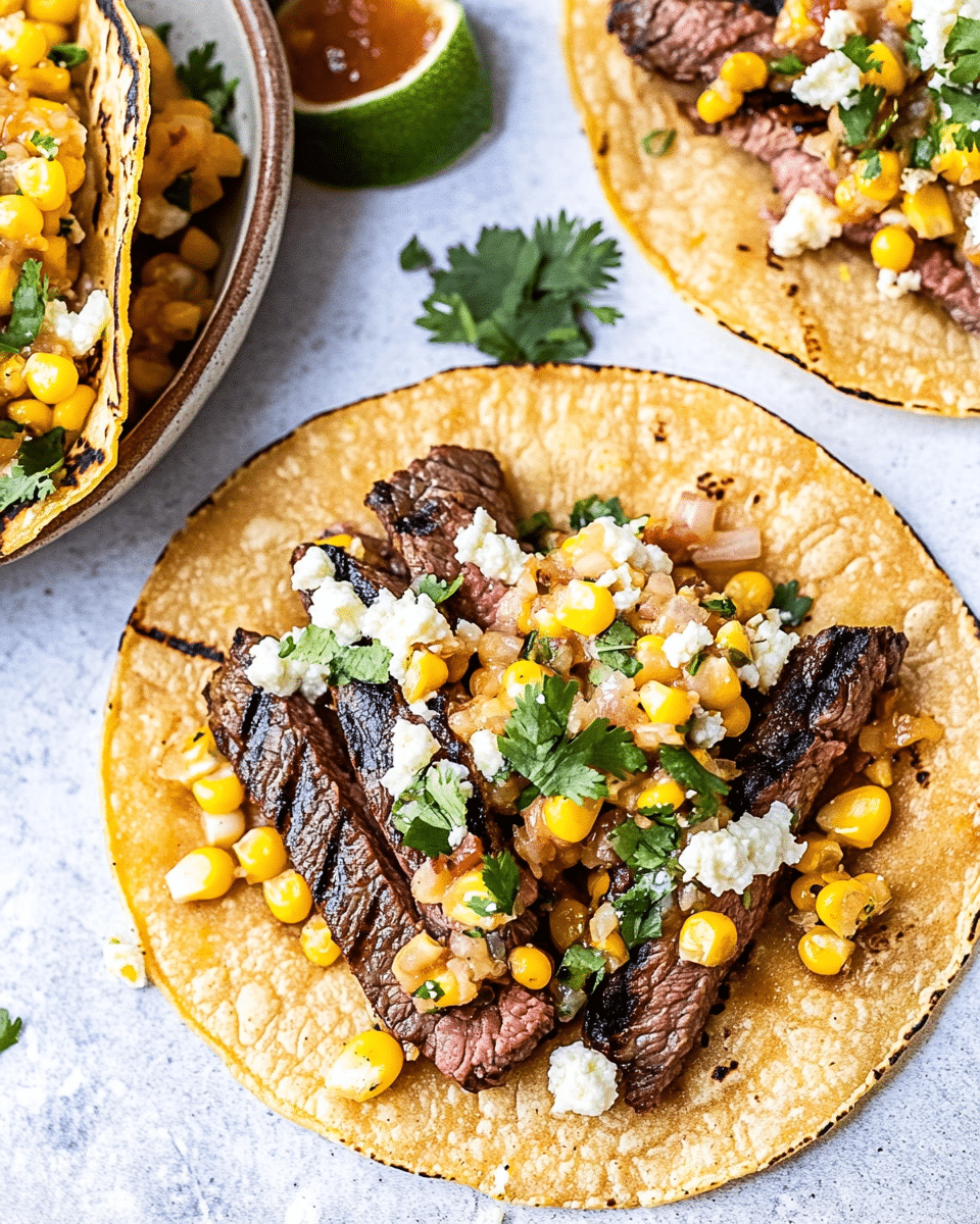 Grilled Elote Steak Tacos