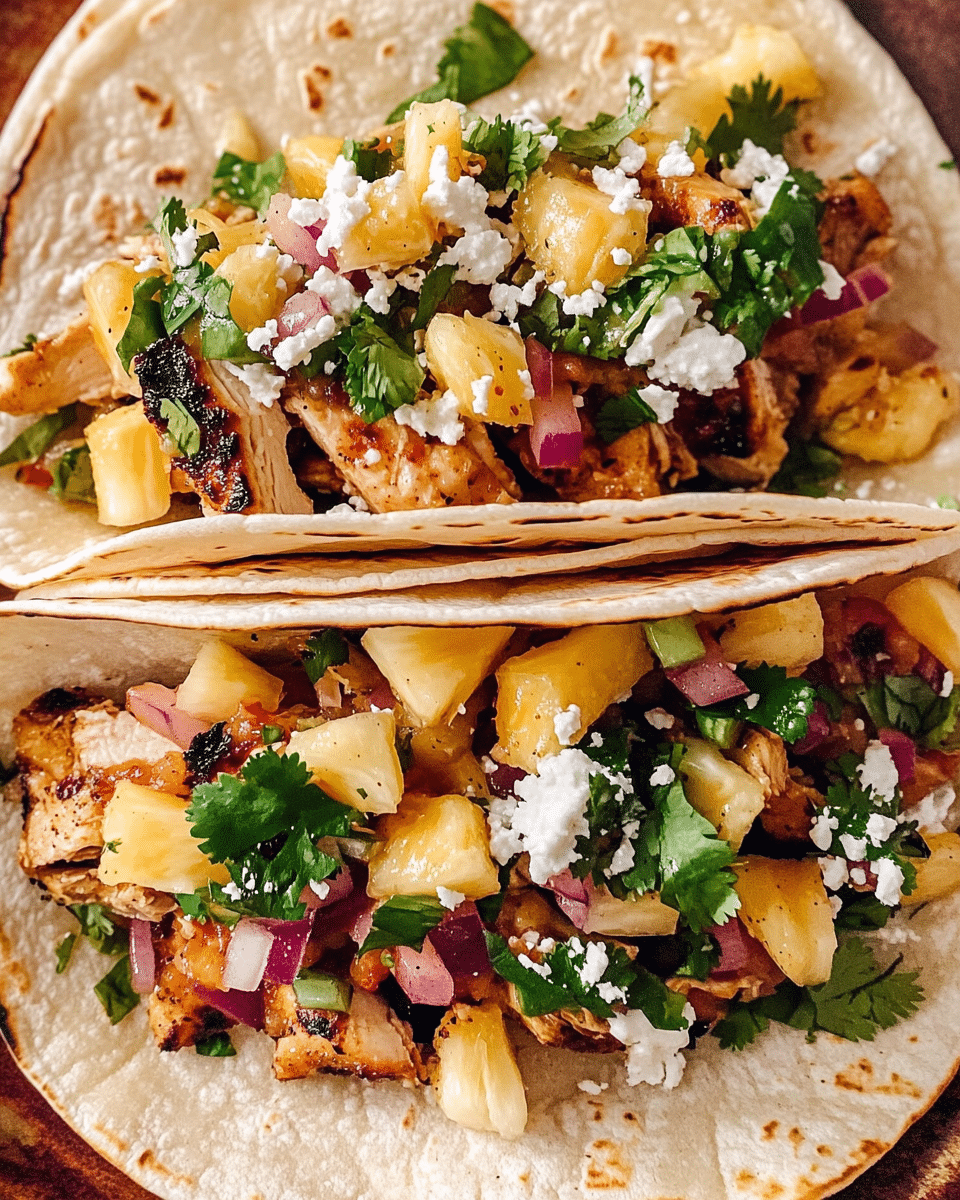 Honey Lime Chicken Street Tacos with Charred Pineapple Salsa