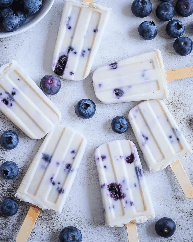 Keto Protein Blueberry Cheesecake Popsicles