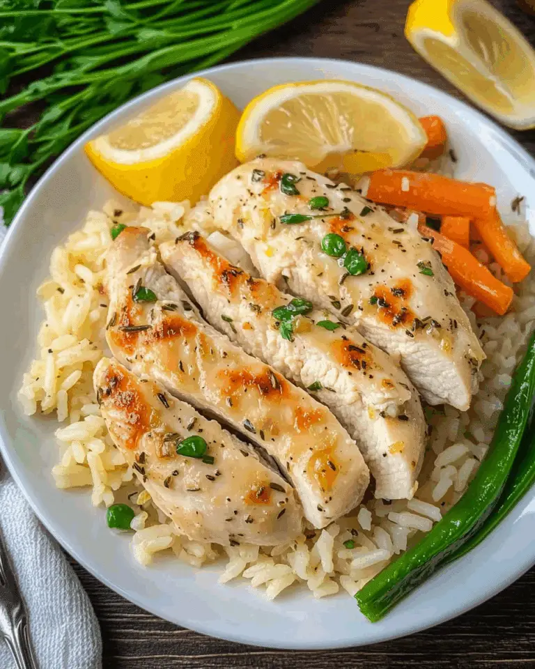 Lemon Herb Chicken Breasts with Rice Pilaf