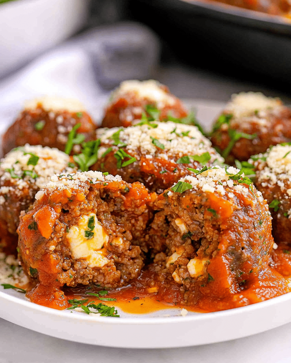 Mozzarella Stuffed Meatballs