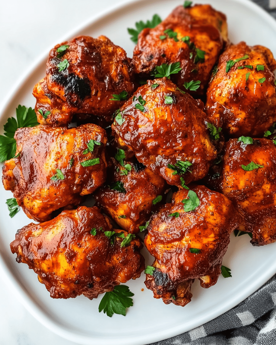 Oven Baked BBQ Chicken Thighs