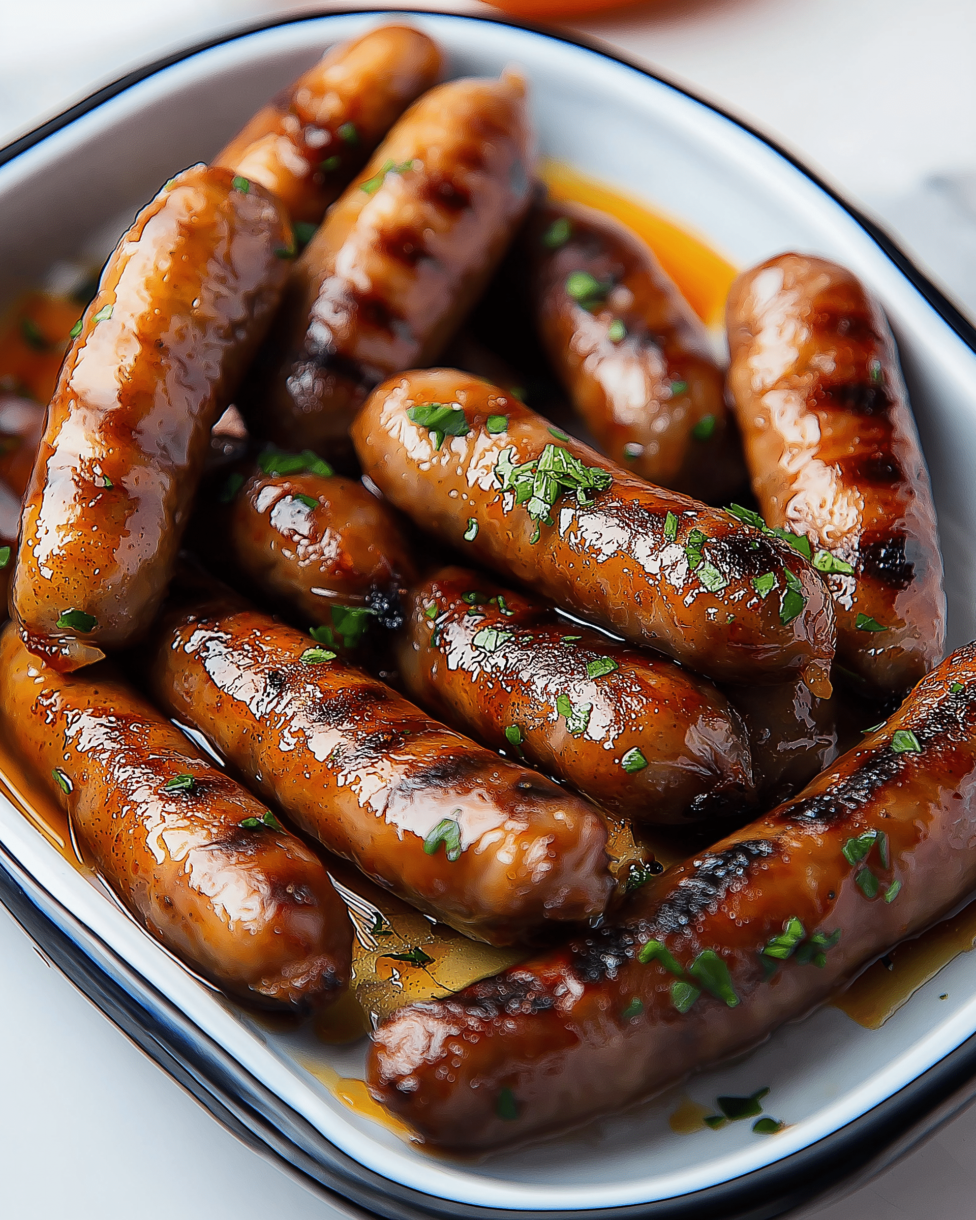 Oven Baked Glazed Honey Garlic Beef Sausages