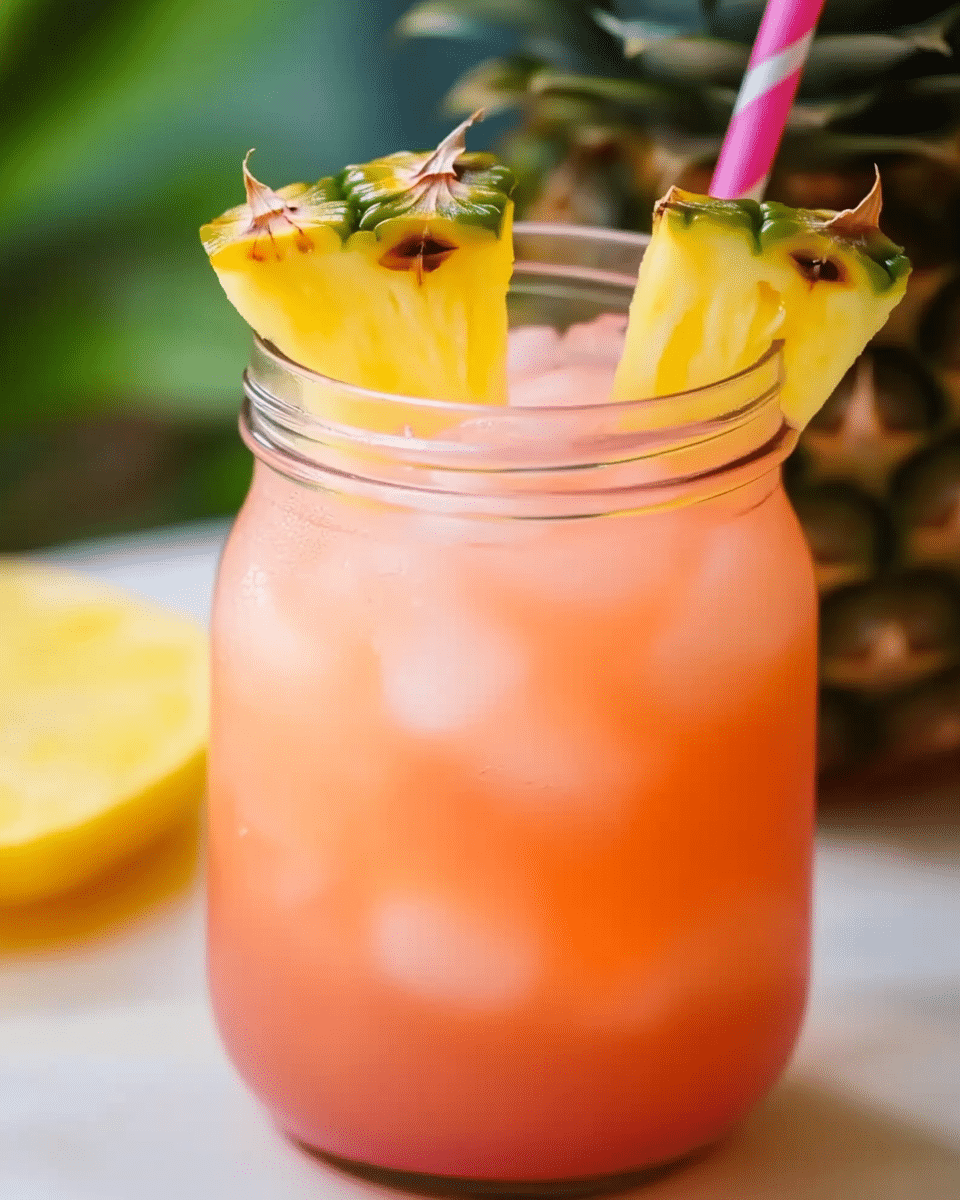 Pineapple Pink Lemonade Party Drink