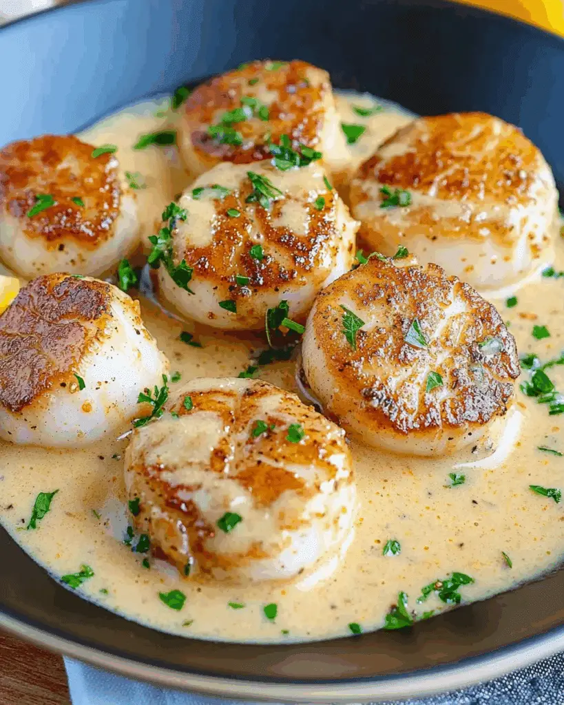 Seared Scallops with Spicy Cajun Cream Sauce