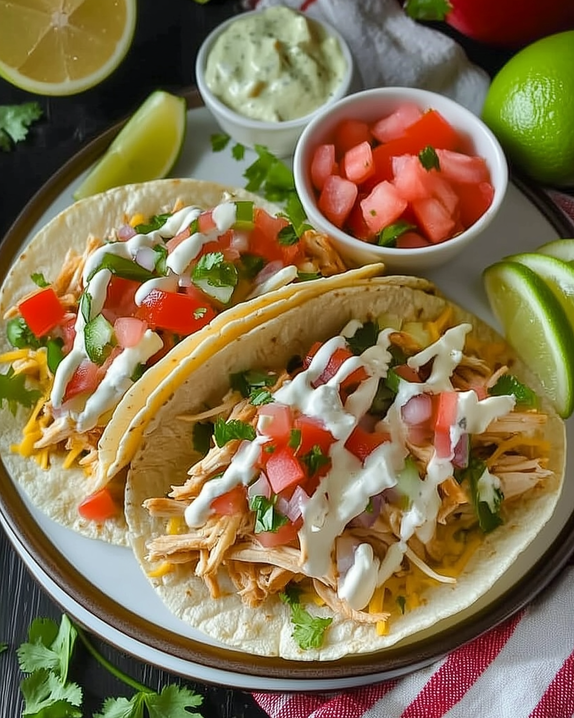 Slow Cooker Ranch Chicken Tacos