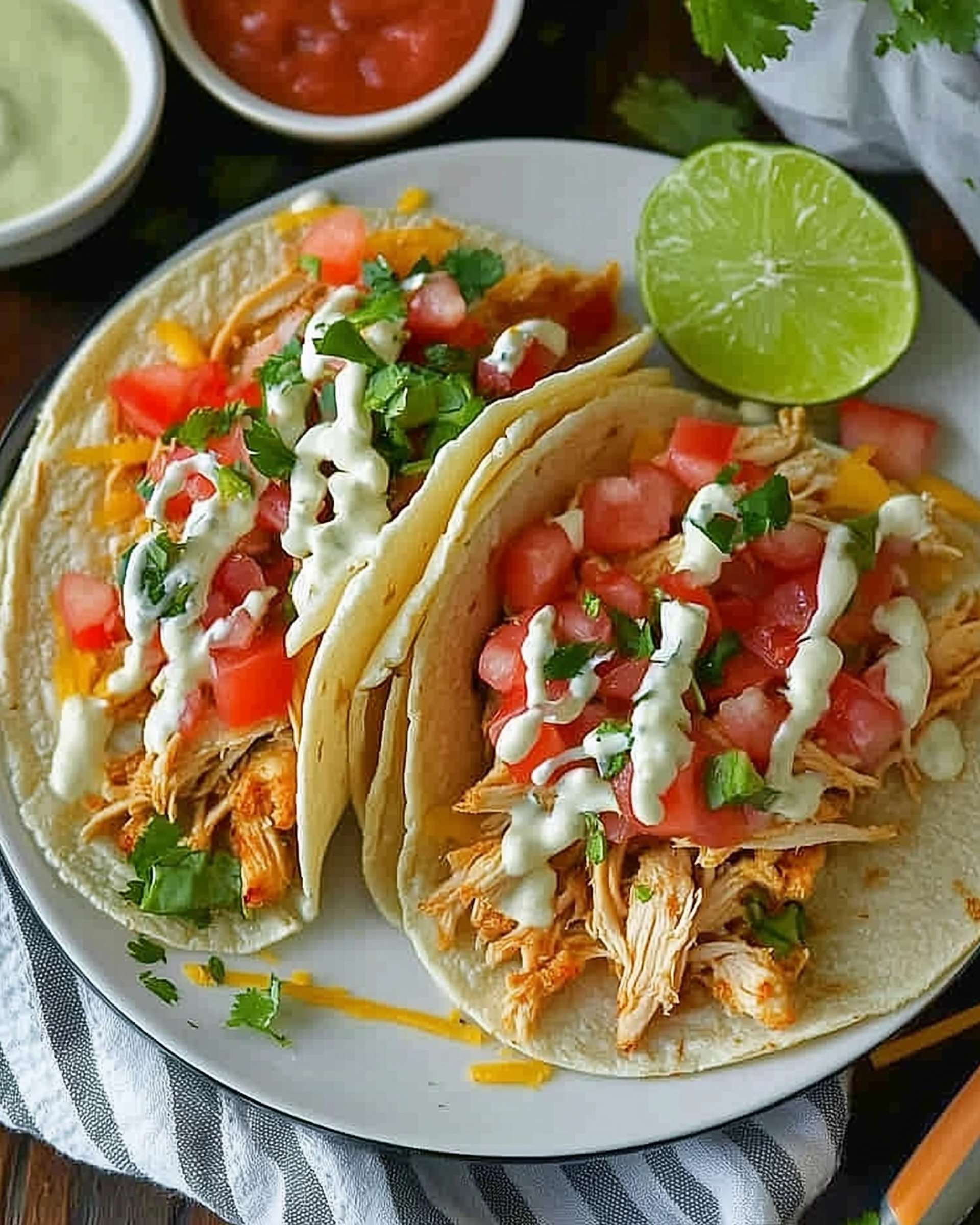Slow Cooker Ranch Chicken Tacos