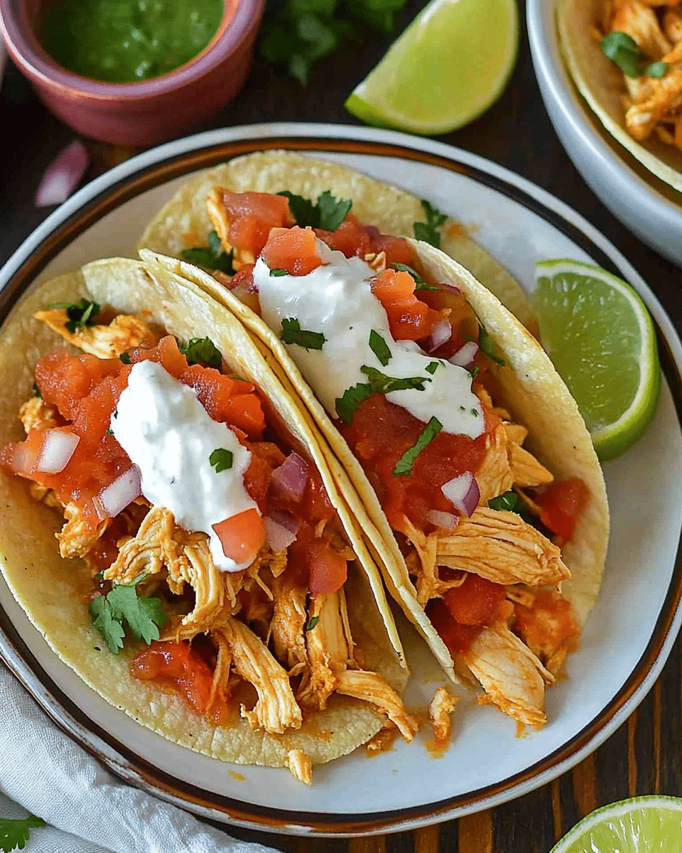Slow Cooker Salsa Chicken Tacos