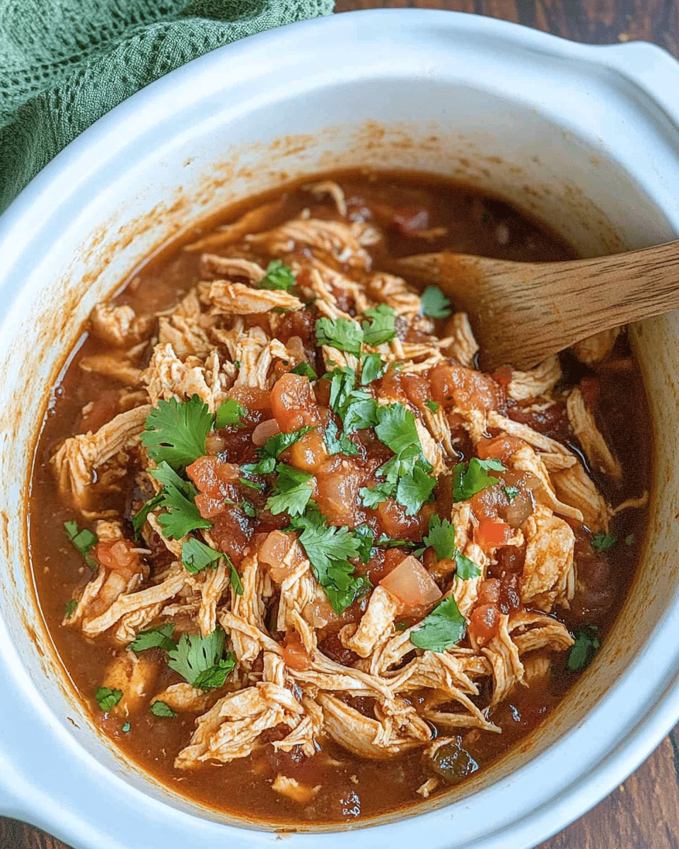 Slow Cooker Salsa Chicken Tacos