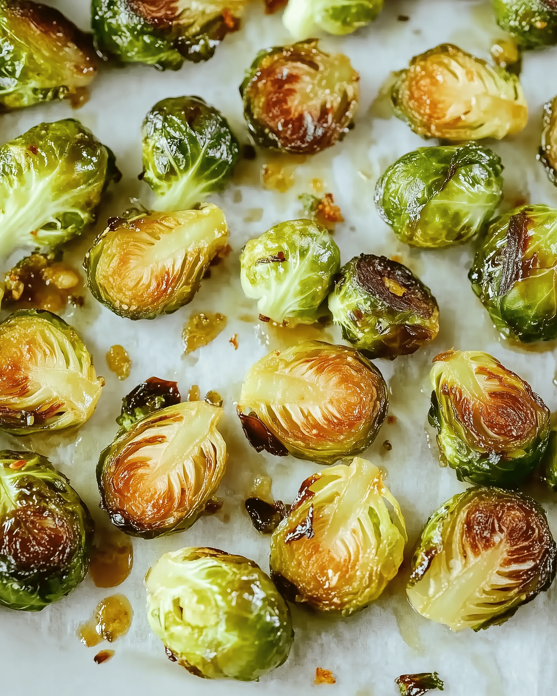 Spicy Honey Roasted Brussels Sprouts