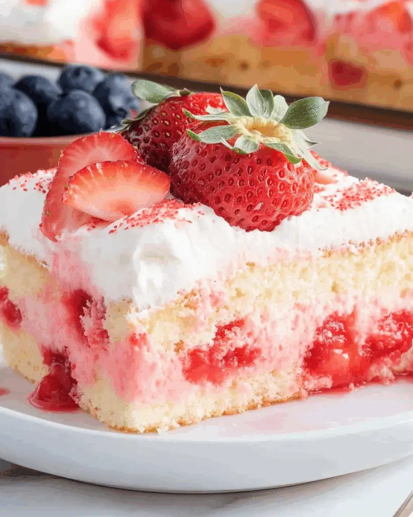 Strawberry Cheesecake Poke Cake