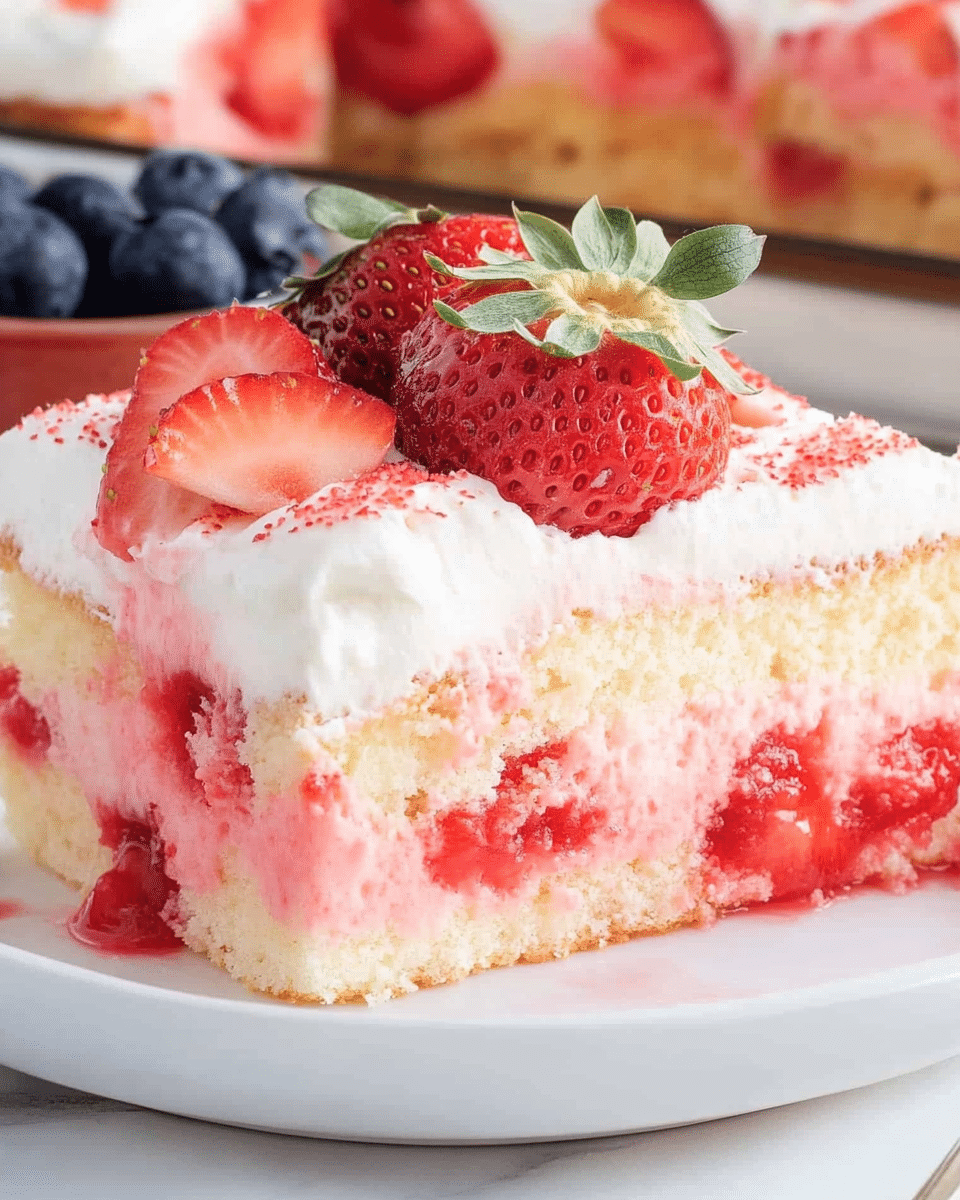 Strawberry Cheesecake Poke Cake