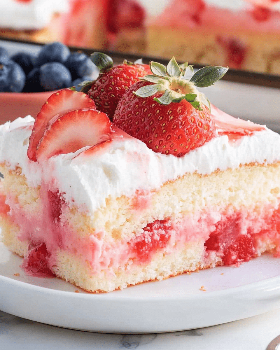 Strawberry Cheesecake Poke Cake
