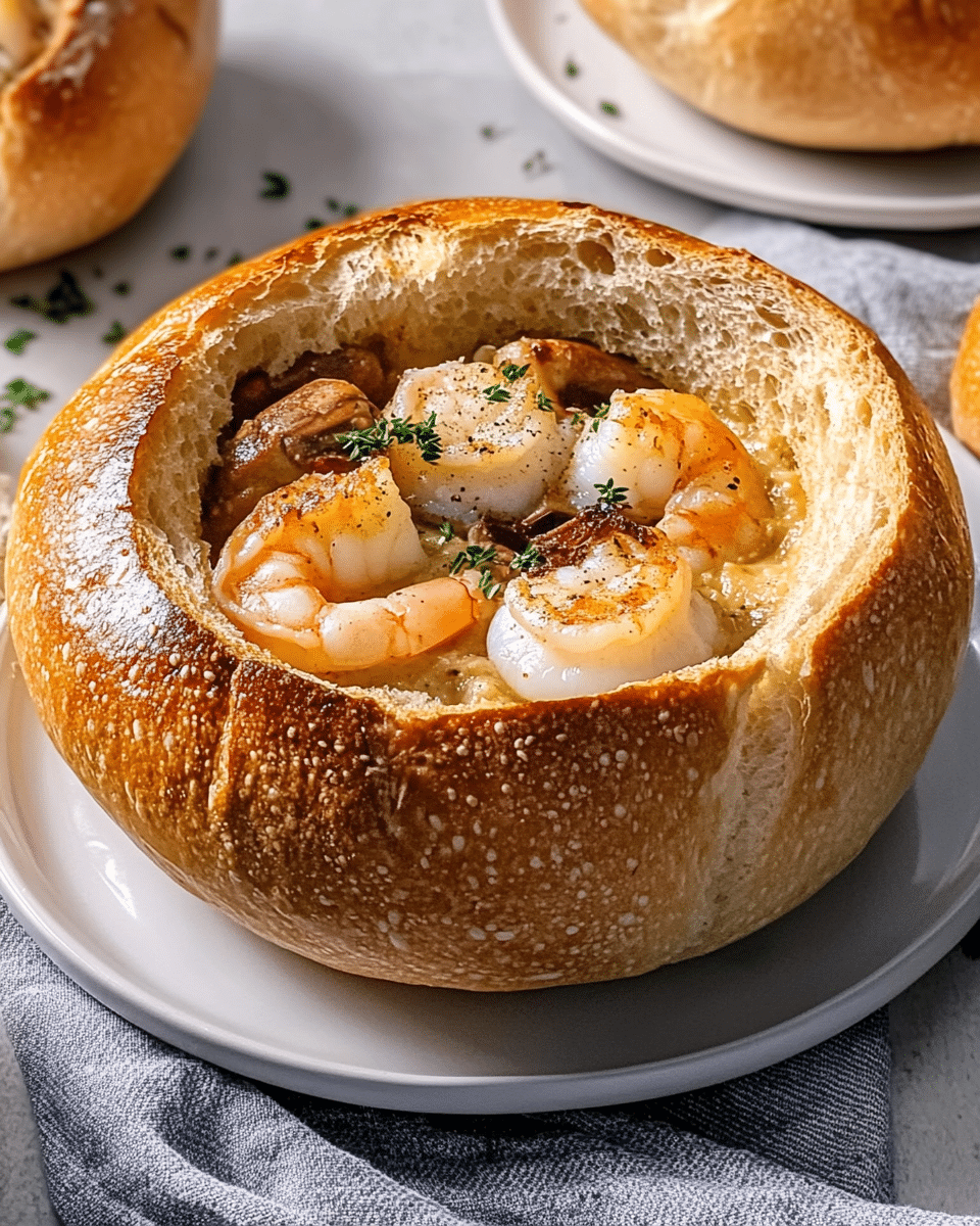 Stuffed Seafood Bread Bowl